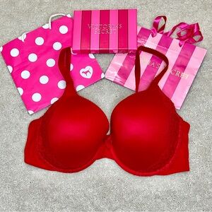 Retired Victoria’s Secret Sexy BBV Red Smooth Lined Perfect Coverage Bra 36DD